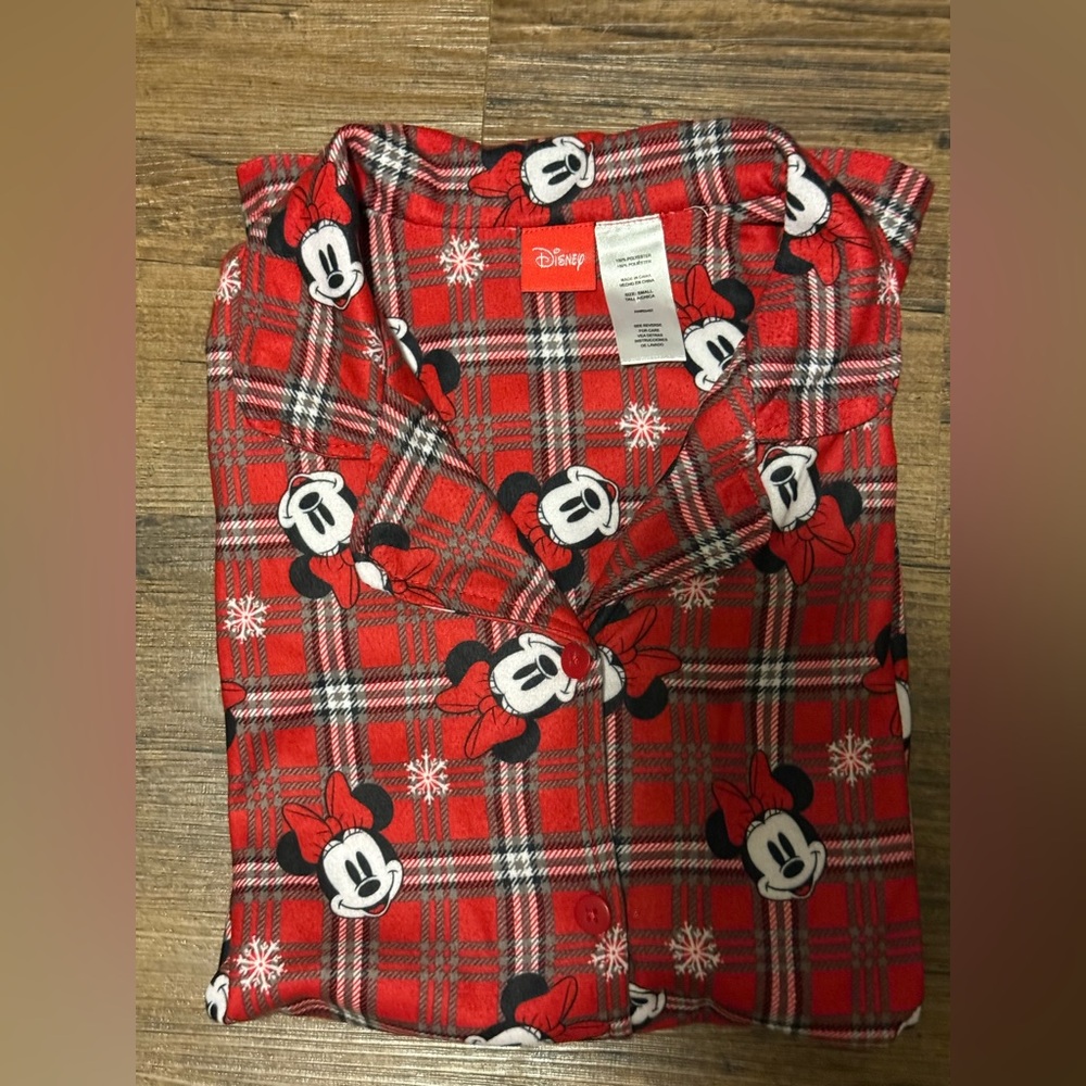 Disney Minnie Mouse Red Checkered Pajama Shirt